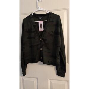 Social Standard by Sanctuary Camouflage Camo Cardigan SM NWT Lightweight Button